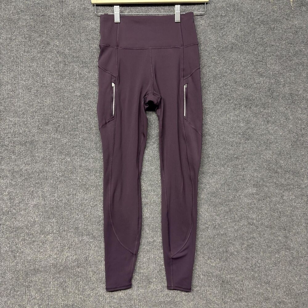 Athleta Rainier Tight Leggings Womens XS Purple High Rise Zip Pocket Gym Yoga